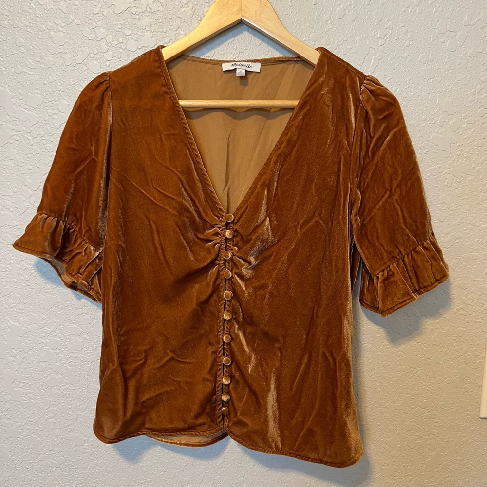 Madewell velvet button up going out shirt